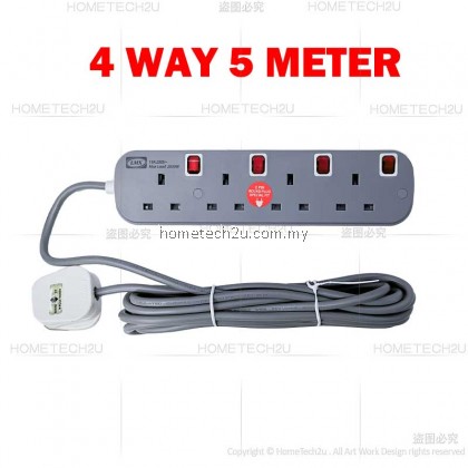 Lemax Trailing Socket Extension Wire Cable Plug Socket With Neon Indicator Sirim Approved