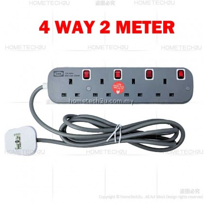Lemax Trailing Socket Extension Wire Cable Plug Socket With Neon Indicator Sirim Approved