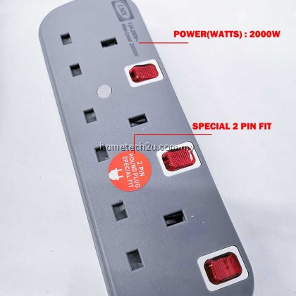 Lemax Trailing Socket Extension Wire Cable Plug Socket With Neon Indicator Sirim Approved