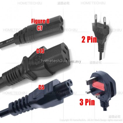 Power Cord Cable Wire 3 PIN 1.5M 500W 3000W UK 2 Figure 8 13A Fuse AC Cord Desktop PC LCD Monitor Laptop Printer Cooker