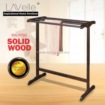 LAVELLE DIY Wooden Solidwood Rak Tuala Towel Rack Cloth Drying Rack rak baju Kayu