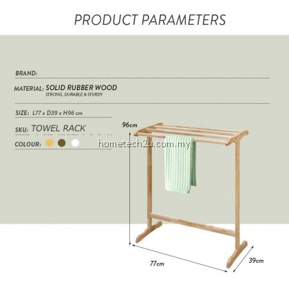LAVELLE DIY Wooden Solidwood Rak Tuala Towel Rack Cloth Drying Rack rak baju Kayu