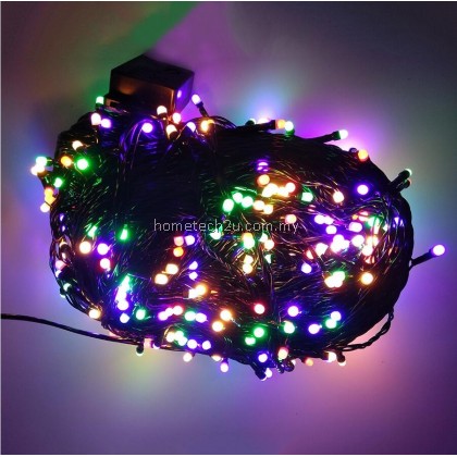 Lampu Lip Lap Raya 10M Led Christmas Fairy String Light Outdoor Black Wire Wedding Party Holiday Christmas Tree Garland Light