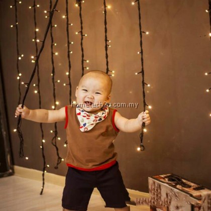 Lampu Lip Lap Raya 10M Led Christmas Fairy String Light Outdoor Black Wire Wedding Party Holiday Christmas Tree Garland Light