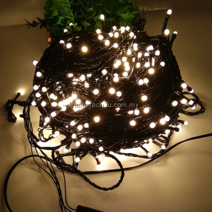 Lampu Lip Lap Raya 10M Led Christmas Fairy String Light Outdoor Black Wire Wedding Party Holiday Christmas Tree Garland Light