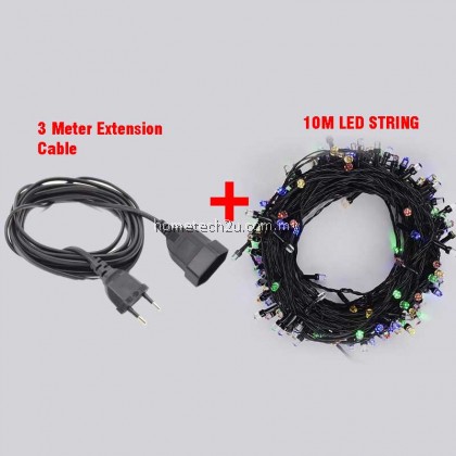 Lampu Raya Lip Lap LipLap 10M 100leds Colourful Hexagon RGB Led String Light Fairy Christmas Decoration Lights