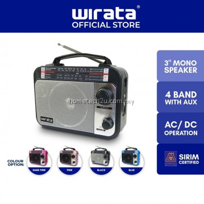 Wirata Portable Radio AUX AM/FM radio MW SW1 SW2 Travel radio with headphone jack Battery-operated(LT-Q1)