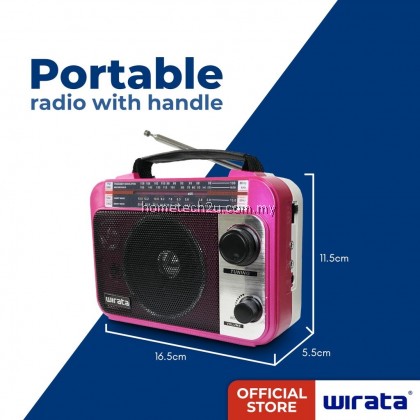 Wirata Portable Radio AUX AM/FM radio MW SW1 SW2 Travel radio with headphone jack Battery-operated(LT-Q1)