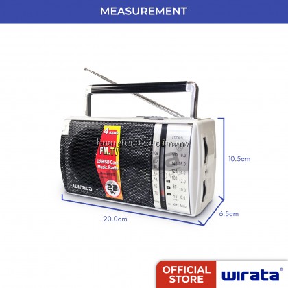 WIRATA Portable FM Radio 4 Band with USB/SD card slot (LT-D6.5U)