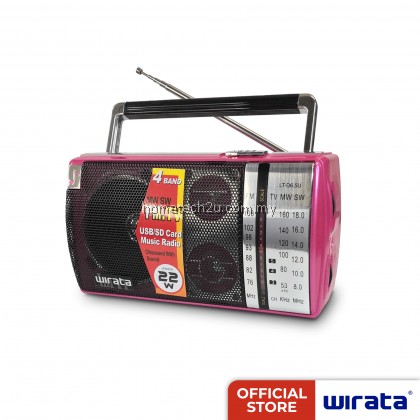 WIRATA Portable FM Radio 4 Band with USB/SD card slot (LT-D6.5U)