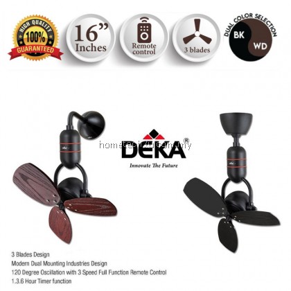DEKA Corner Fan MS16DC Dual Mounting Wall & Ceiling Design Fan with Remote Control Dual Color &Mount