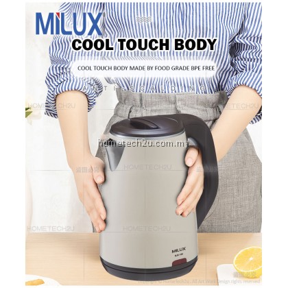 Milux 1.8L Jug Kettle Double Wall Stainless Steel Lid and Inner Pot MJK-180