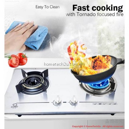 Smart Stainless Steel Built-in Hob Gas Stove Dapur Tanam 4.5KW 130mm Burner HSH-98 MGH-S633M HB802S2 Smart Stainless Steel Built-in Hob Gas Stove Dapur Tanam 4.5KW 130mm Burner HSH-98 MGH-S633M HB802S2