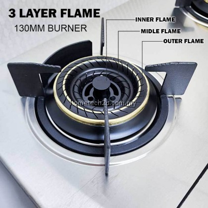 Smart Stainless Steel Built-in Hob Gas Stove Dapur Tanam 4.5KW 130mm Burner HSH-98 MGH-S633M HB802S2 Smart Stainless Steel Built-in Hob Gas Stove Dapur Tanam 4.5KW 130mm Burner HSH-98 MGH-S633M HB802S2