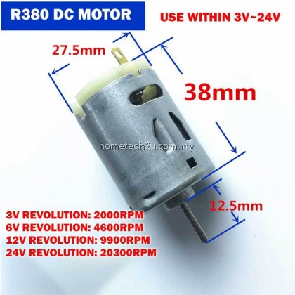 1.5V-24V Model R380 DC Motor 6V 11500rpm 1.08A DIY Model Making Parts Toys Handmade Accessories Aircraft Car