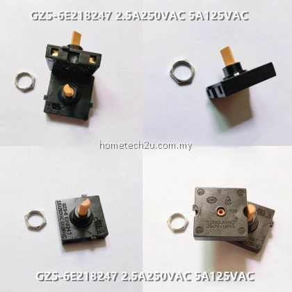 Fan Switch for Electric Fans- GZS-6 Rotary Switch for E218247 Fan Speed Adjustment 2.5A/5A 125V/250V For Khind SF141 161