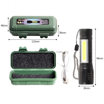 Mini Torch LED Rechargeable Flashlight Portable USB Charging Flashlight High Power Bank Camping Waterproof Long Range