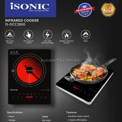 ISONIC CERAMIC COOKER INFRARED COOKER INDUCTION COOKER IS-DCC2800