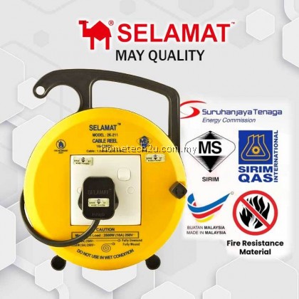 SELAMAT Heavy Duty Extension Roller Cable Reel Plug Wire Heavy Duty Extension Bulat Extantion Cord