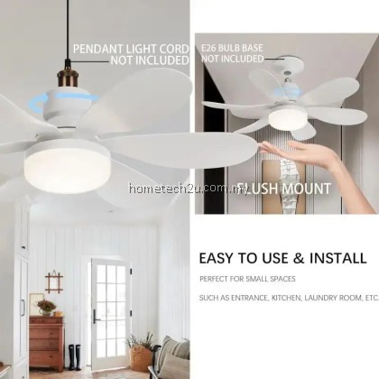 Ceiling Fans With Remote Control and 40W Light LED Lamp Fan E27 Converter Base Smart Silent Ceiling Fans For Bedroom Ceiling Fans With Remote Control and 40W Light LED Lamp Fan E27 Converter Base Smart Silent Ceiling Fans For Bedroom