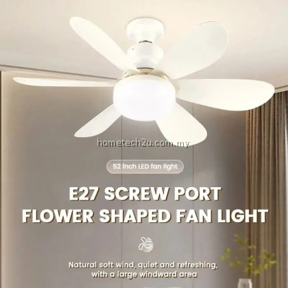 Ceiling Fans With Remote Control and 40W Light LED Lamp Fan E27 Converter Base Smart Silent Ceiling Fans For Bedroom Ceiling Fans With Remote Control and 40W Light LED Lamp Fan E27 Converter Base Smart Silent Ceiling Fans For Bedroom