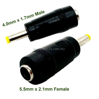 DC Power Adapter 5.5mm x 2.1mm Female Jack to 4.0mm x 1.7mm Male Plug Socket Outlet for Laptop Interface Cable Connector