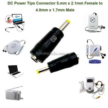 DC Power Adapter 5.5mm x 2.1mm Female Jack to 4.0mm x 1.7mm Male Plug Socket Outlet for Laptop Interface Cable Connector