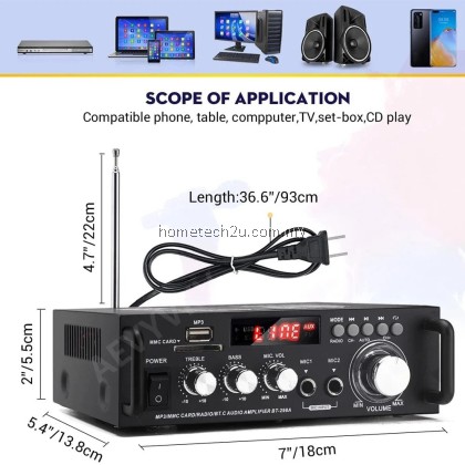 600W Power Amplifier Bluetooth speaker Insert card U disk FM radio TV computer AMPLIFIER sound system