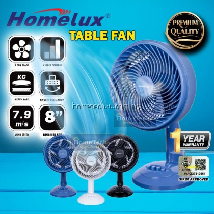 Homelux HTF-208PW 8-Inch Powerful Turbo Table Fan – 3 Speeds, Compact & Efficient Cooling (SIRIM Approved) Homelux HTF-208PW 8-Inch Powerful Turbo Table Fan – 3 Speeds, Compact & Efficient Cooling (SIRIM Approved)