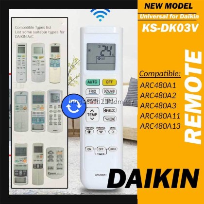 Daikin Remote Control Air Conditioner Remote Controller Suitable All Models KS-DK03V ARC480A1 ARC480A2 ARC480A3 ARC480A