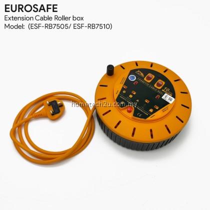 Eurosafe Cassette Extension Reel 5m/10m, Full Copper, 13A 240V, Overload Protection, Durable, Easy Wind, Impact-Resistan