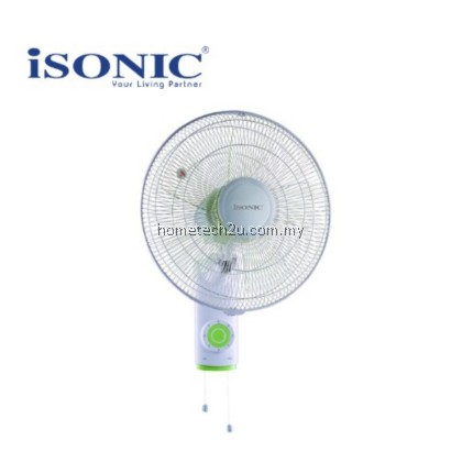 Isonic 16'' Wall Fan CTF-WF16 - 60W 5 Blade Powerful Cooling, 3 Speed Control, Automatic Oscillation, Light Green