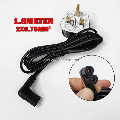 Malaysia 3 Pin Ac Cord Power Cord Cable 1.8m Figure 8 C7 L Angle For Samsung Tv, printers, cameras,ps4,ps3