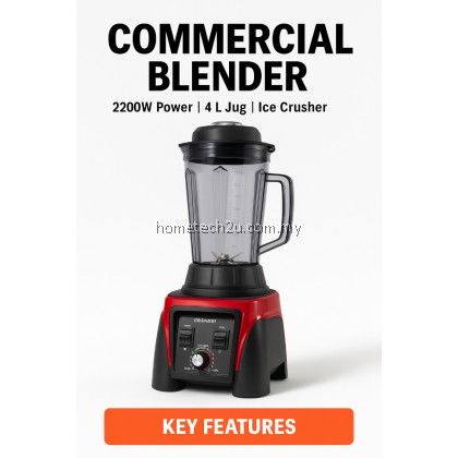 CRANDDI Commercial Blender 2200W – 4L jUG Heavy Duty Professional Blender KND-1108B CRANDDI Commercial Blender 2200W – 4L jUG Heavy Duty Professional Blender KND-1108B