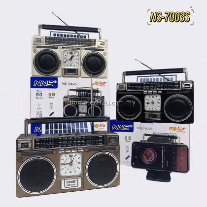 New NS-7003S Vintage Retro Radio Bluetooth Speaker Portable Radio | Solar Powered FM/AM/SW3 Band Radio Player