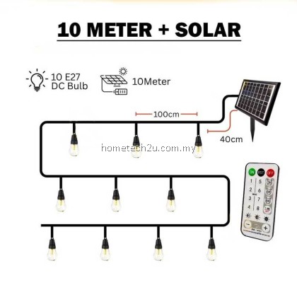 10 METER SOLAR IP65 WATERPROOF FAIRY LIGHT LED STRING LIGHT CURTAIN STRING OUTDOOR LED BULB LAMPU KEDAI MAKAN 10 METER SOLAR IP65 WATERPROOF FAIRY LIGHT LED STRING LIGHT CURTAIN STRING OUTDOOR LED BULB LAMPU KEDAI MAKAN