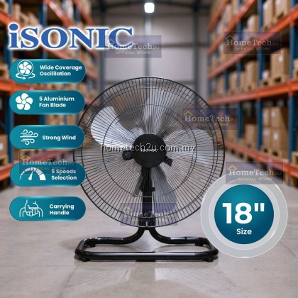 iSONIC 18” Industrial Floor Fan IFF-1805 | 5 Aluminium Blades | Strong Wind | 5-Speed Control | Wide iSONIC 18” Industrial Floor Fan IFF-1805 | 5 Aluminium Blades | Strong Wind | 5-Speed Control | Wide