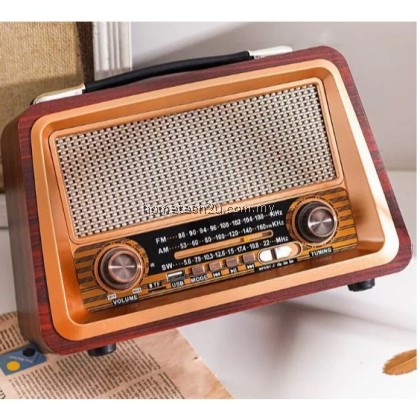 Retro Wooden Radio Bluetooth Speaker &ndash; Portable AM/FM/SW Radio, USB/TF/AUX Input, Classic Style Stereo Sound