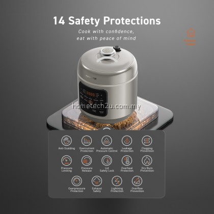 Joyoung Compact Pressure Cooker JPC-4HP28 | 4L Capacity | 70kPa High Pressure | 14 Safety Protections