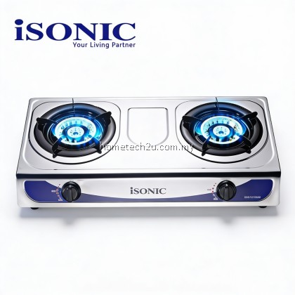 Isonic Stainless Steel Gas Stove IGB-1212SS | Double Burner | Auto Ignition | 4.0kW Efficient Cooking