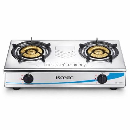Isonic Stainless Steel Gas Stove IGB-1212SS | Double Burner | Auto Ignition | 4.0kW Efficient Cooking