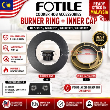FOTILE Cooker Hob Burner Ring + Inner Cap 24mm | For GFG86201 / GFG86301 / HL Series | Gas Stove Spare Part