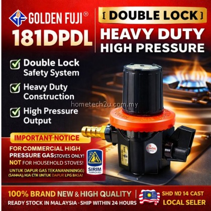 GOLDEN FUJI Double Lock 181DPDL High Pressure Gas Regulator HGP Commercial Sirim Approved Kepala Gas Pusing GOLDEN FUJI Double Lock 181DPDL High Pressure Gas Regulator HGP Commercial Sirim Approved Kepala Gas Pusing