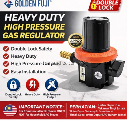 GOLDEN FUJI Double Lock 181DPDL High Pressure Gas Regulator HGP Commercial Sirim Approved Kepala Gas Pusing GOLDEN FUJI Double Lock 181DPDL High Pressure Gas Regulator HGP Commercial Sirim Approved Kepala Gas Pusing