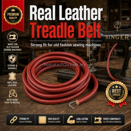 Leather Treadle Belt 183cm 72in Mesin Jahit Kaki Lama Dengan Hook Untuk Singer Flyingman Butterfly Sewing Machine