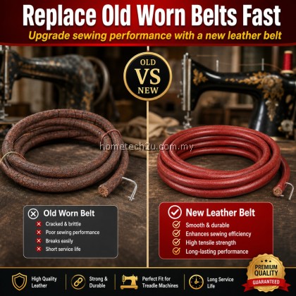 Leather Treadle Belt 183cm 72in Mesin Jahit Kaki Lama Dengan Hook Untuk Singer Flyingman Butterfly Sewing Machine