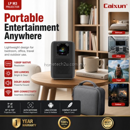 CAIXUN Projector WiFi Bluetooth USB 2K Linux LP-M3 PROGOX Auto Keystone Dolby Portable Home Cinema Projector CAIXUN Projector WiFi Bluetooth USB 2K Linux LP-M3 PROGOX Auto Keystone Dolby Portable Home Cinema Projector