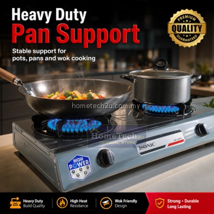 iSONIC Heavy Duty Stainless Steel Gas Stove Double Burner 4.6kW x2 Cooking Hob Cooker for Kitchen Home