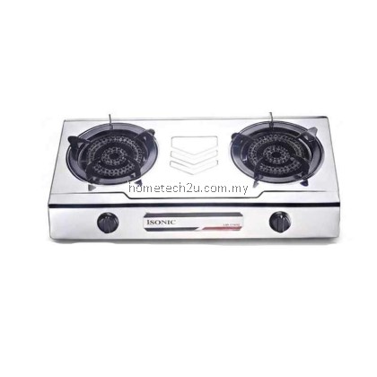 iSONIC Heavy Duty Stainless Steel Gas Stove Double Burner 4.6kW x2 Cooking Hob Cooker for Kitchen Home