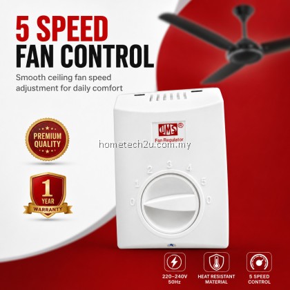 UMS 29C Fan Control Regulator Switch 5 Speed Ceiling Fan Controller 220-240V Malaysia For All Fan Brands UMS 29C Fan Control Regulator Switch 5 Speed Ceiling Fan Controller 220-240V Malaysia For All Fan Brands